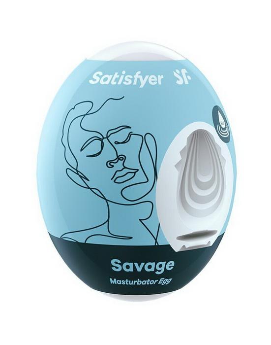 Satisfyer Masturbator Egg Single Savage - Самосмазывающийся мастурбатор-яйцо